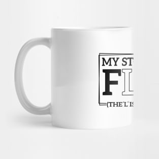 Witty Humor My Stomach Is Flat The L Is Just Silent Body Confidence Mug